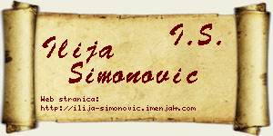 Ilija Simonović vizit kartica